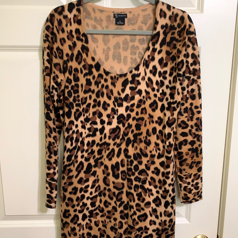 New direction animal print sweat dress L
